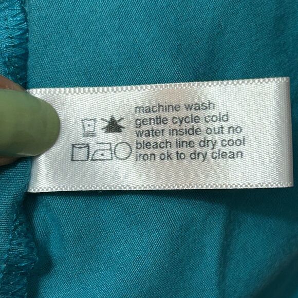 Three Dots Flutter Sleeve Jersey Easy Flounce T Shirt Dress Teal Blue Strappy S - Picture 12 of 12